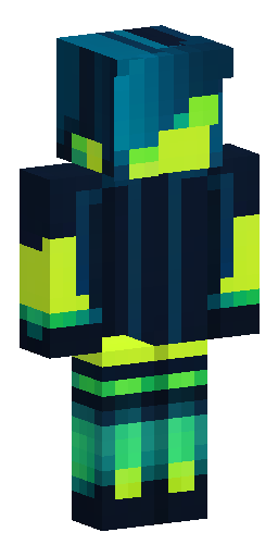 3D Minecraft skin. Toxic neon lime green and deep ocean cyan color palette. Smooth… Скин Майнкрафт: 3D Minecraft skin. Toxic neon lime green and deep ocean cyan color palette. Smooth…