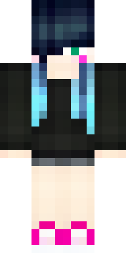 Скин Майнкрафт: A 23-year-old anime girl. Half-white, half-black medium-length bob…
