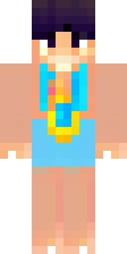 A boy in a diaper with space, a blue kurta and white sleeves with brown curly hair Скин Майнкрафт: A boy in a diaper with space, a blue kurta and white sleeves with brown curly hair