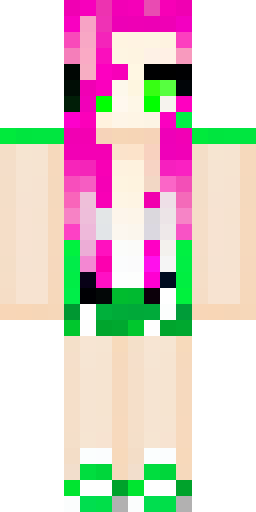 A girl with long light pink hair, green eyes, and pale skin, wearing a beige sweater… Скин Майнкрафт: A girl with long light pink hair, green eyes, and pale skin, wearing a beige sweater…