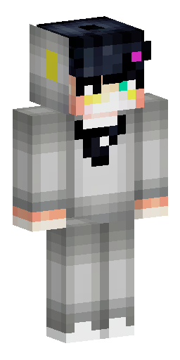 A guy with heterochromia. He is wearing a dull white sweater, black… Скин Майнкрафт: A guy with heterochromia. He is wearing a dull white sweater, black…