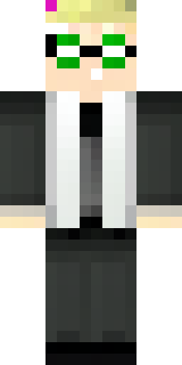 A man with light-colored hair, green eyes, gold-rimmed glasses, a buttoned-up black… Скин Майнкрафт: A man with light-colored hair, green eyes, gold-rimmed glasses, a buttoned-up black…