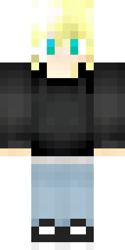 A Minecraft character wearing a black sweater, a long black and purple striped scarf… Скин Майнкрафт: A Minecraft character wearing a black sweater, a long black and purple striped scarf…