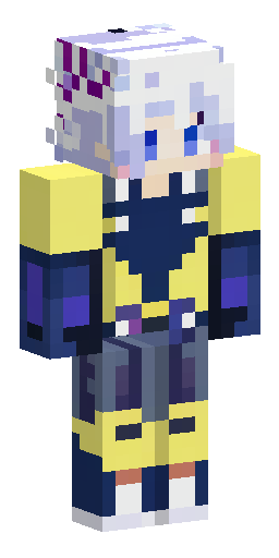 A Minecraft skin of an anime character Grey from Aotu World with massive spikey white… Скин Майнкрафт: A Minecraft skin of an anime character Grey from Aotu World with massive spikey white…