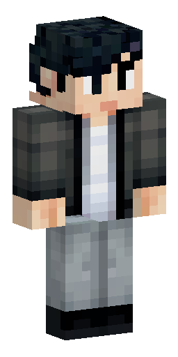 A realistic Minecraft skin of an ordinary young man. Wearing a casual unzipped black… Скин Майнкрафт: A realistic Minecraft skin of an ordinary young man. Wearing a casual unzipped black…