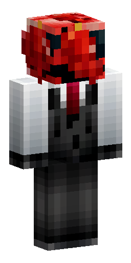 Скин Майнкрафт: A red jalapeño in a black business suit with a tie.