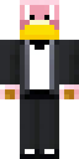 A rude piglin in a black tuxedo with golden brass knuckles Скин Майнкрафт: A rude piglin in a black tuxedo with golden brass knuckles
