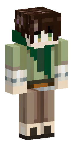 A young anime-style adventurer boy Minecraft skin. Shaggy dark brown messy hair with… Скин Майнкрафт: A young anime-style adventurer boy Minecraft skin. Shaggy dark brown messy hair with…