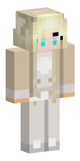 An angelic Minecraft skin with a soft, elegant appearance. It features a pale white and… Скин Майнкрафт: An angelic Minecraft skin with a soft, elegant appearance. It features a pale white and…