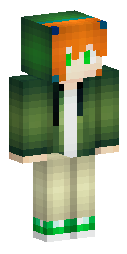 An anime‑style Minecraft skin: a man with red hair and green eyes, a pale face, wearing… Скин Майнкрафт: An anime‑style Minecraft skin: a man with red hair and green eyes, a pale face, wearing…