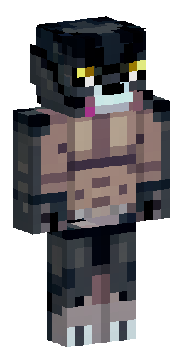 an entirely black, muscular wolf with visible abs Скин Майнкрафт: an entirely black, muscular wolf with visible abs