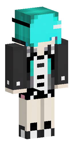anime maid, teal hair, whale fin hairstyle, white headband, black white gothic dress… Скин Майнкрафт: anime maid, teal hair, whale fin hairstyle, white headband, black white gothic dress…