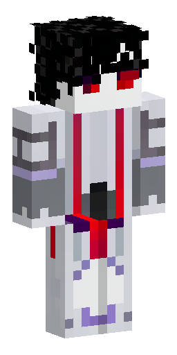 Black curly hair. Cracked stone skin, glowing red eyes. White robe, purple trim. Dark… Скин Майнкрафт: Black curly hair. Cracked stone skin, glowing red eyes. White robe, purple trim. Dark…