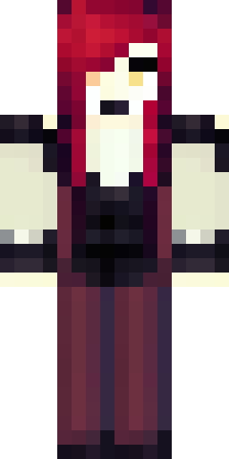 blood-red hair, brown horns. vampire attire in shades of red. Скин Майнкрафт: blood-red hair, brown horns. vampire attire in shades of red.