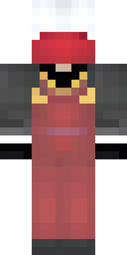 Скин Майнкрафт: Черный злодей с белыми глазами, в красной маске, и темно красных шт…