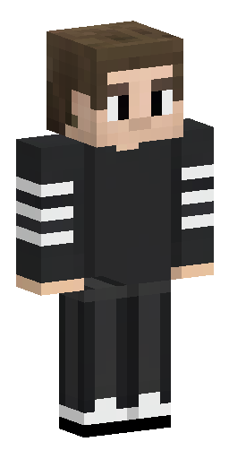Classic Minecraft Steve character skin, wearing a black Adidas tracksuit. Black zip-up… Скин Майнкрафт: Classic Minecraft Steve character skin, wearing a black Adidas tracksuit. Black zip-up…