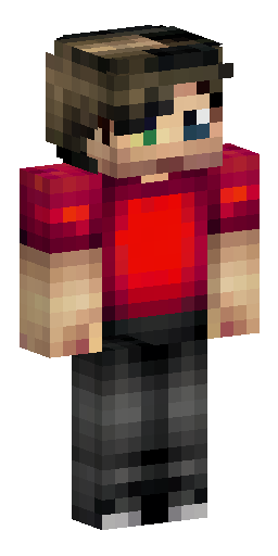 Create a Minecraft character skin featuring a red T-shirt and black pants. Make it… Скин Майнкрафт: Create a Minecraft character skin featuring a red T-shirt and black pants. Make it…