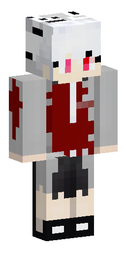 Create a Minecraft skin based on this image. Character: anime boy with white messy hair.… Скин Майнкрафт: Create a Minecraft skin based on this image. Character: anime boy with white messy hair.…