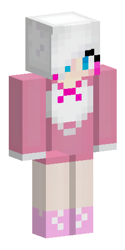 Cute feminine white fox girl Minecraft skin. Fluffy white hair, large pointed fox ears… Скин Майнкрафт: Cute feminine white fox girl Minecraft skin. Fluffy white hair, large pointed fox ears…