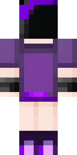 Dark-violet and some black colors with accesories and a mini text exliver on left hand Скин Майнкрафт: Dark-violet and some black colors with accesories and a mini text exliver on left hand