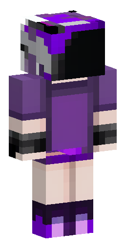 Dark-violet and some black colors with accesories and a mini text exliver on left hand Скин Майнкрафт: Dark-violet and some black colors with accesories and a mini text exliver on left hand