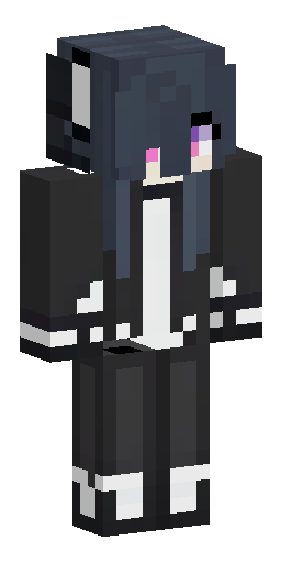 Detailed 128x128 HD Minecraft skin of a gothic anime girl. She has long straight black… Скин Майнкрафт: Detailed 128x128 HD Minecraft skin of a gothic anime girl. She has long straight black…