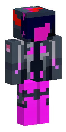 Detailed 64x64 Minecraft skin of a futuristic cyber demon boy. Dark charcoal grey and… Скин Майнкрафт: Detailed 64x64 Minecraft skin of a futuristic cyber demon boy. Dark charcoal grey and…