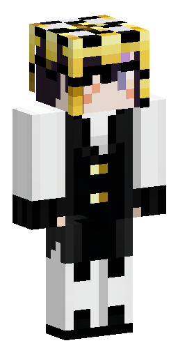 (Face): pale white skin, small black pixel square eyes, brown pixel bangs, jagged gold… Скин Майнкрафт: (Face): pale white skin, small black pixel square eyes, brown pixel bangs, jagged gold…