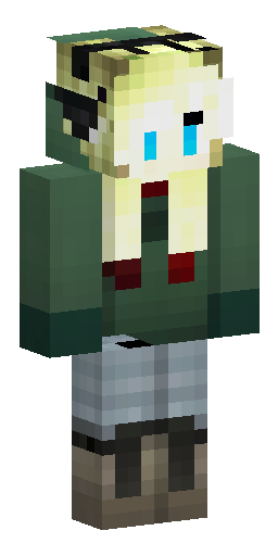 Female MC skin: ash-blonde jagged long hair, messy bun, side strands; silver goggles &… Скин Майнкрафт: Female MC skin: ash-blonde jagged long hair, messy bun, side strands; silver goggles &…