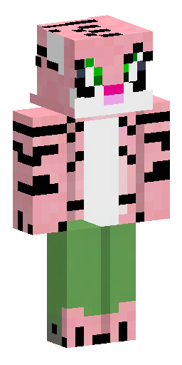 Furry pink tiger Minecraft skin. Pastel pink fur, cream muzzle, brown stripes. No neon.… Скин Майнкрафт: Furry pink tiger Minecraft skin. Pastel pink fur, cream muzzle, brown stripes. No neon.…