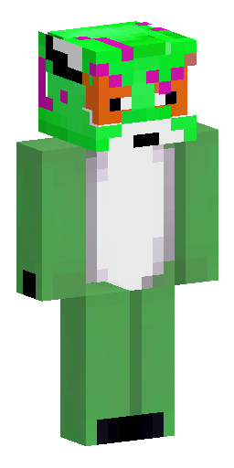 Furry skin, cross fox, green fur Скин Майнкрафт: Furry skin, cross fox, green fur