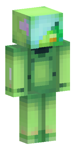 Green alien style, messy fluffy hair, oversized clothing, baggy pants. Скин Майнкрафт: Green alien style, messy fluffy hair, oversized clothing, baggy pants.