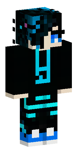 HD Minecraft skin, boy with messy dark hair, wearing a black hoodie with glowing neon… Скин Майнкрафт: HD Minecraft skin, boy with messy dark hair, wearing a black hoodie with glowing neon…