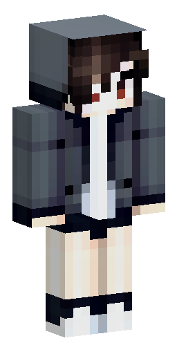 Highly detailed Minecraft skin. An anime style character with medium-length dark brown… Скин Майнкрафт: Highly detailed Minecraft skin. An anime style character with medium-length dark brown…