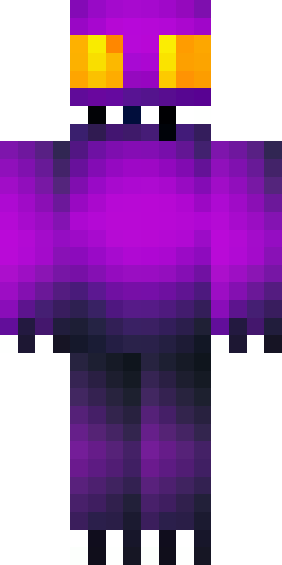 Mad monster look, completely dark purple and black skin, glowing sh… Скин Майнкрафт: Mad monster look, completely dark purple and black skin, glowing sh…