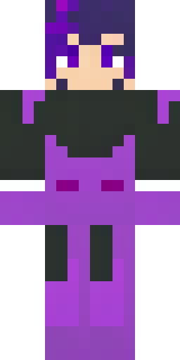 Male anime character, full body corrupted by dark purple and black… Скин Майнкрафт: Male anime character, full body corrupted by dark purple and black…