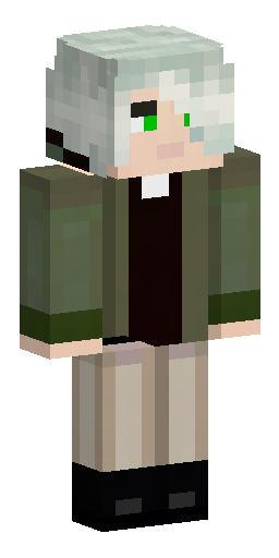 Male character with long white hair down to the shoulders (using a layer/overlay for the… Скин Майнкрафт: Male character with long white hair down to the shoulders (using a layer/overlay for the…