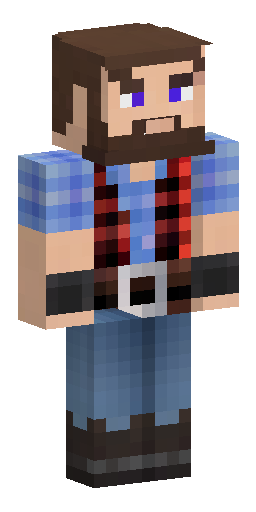 Male lumberjack skin. Brown hair, purple eyes, a thick brown beard, and a straw in his… Скин Майнкрафт: Male lumberjack skin. Brown hair, purple eyes, a thick brown beard, and a straw in his…