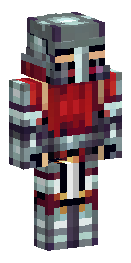Medieval King with a plate armor, long red cape, iron gauntlets Скин Майнкрафт: Medieval King with a plate armor, long red cape, iron gauntlets