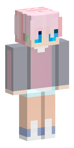 Minecraft 3D character model, full body shot. A cute anime boy with messy soft pastel… Скин Майнкрафт: Minecraft 3D character model, full body shot. A cute anime boy with messy soft pastel…