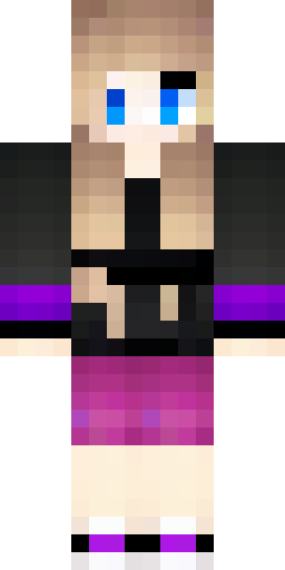 Minecraft female skin, cute girl, slim model, split head and long hair: right side is… Скин Майнкрафт: Minecraft female skin, cute girl, slim model, split head and long hair: right side is…