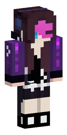 Minecraft girl skin, pale skin, aesthetic gamer girl, long dark brown wavy hair with… Скин Майнкрафт: Minecraft girl skin, pale skin, aesthetic gamer girl, long dark brown wavy hair with…