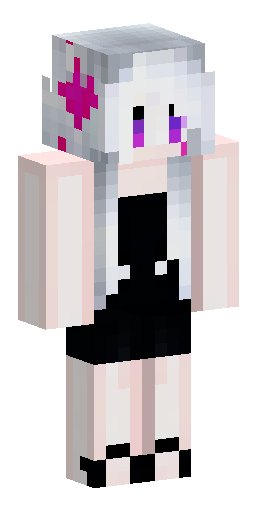 Minecraft pixel art skin, 64x64, gothic girl, long white hair, small pink horns, pink… Скин Майнкрафт: Minecraft pixel art skin, 64x64, gothic girl, long white hair, small pink horns, pink…