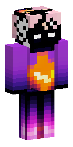 Minecraft player skin, flat texture. Purple spiky hair, black cat ears, tan skin, smirk.… Скин Майнкрафт: Minecraft player skin, flat texture. Purple spiky hair, black cat ears, tan skin, smirk.…