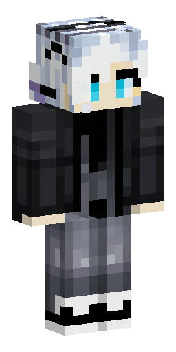 Minecraft skin, 64×64 PNG, correct UV layout. Anime character with messy white hair… Скин Майнкрафт: Minecraft skin, 64×64 PNG, correct UV layout. Anime character with messy white hair…