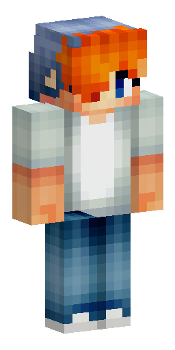 Minecraft skin 64x64, a cool boy with unusual messy orange hair, wearing a plain white… Скин Майнкрафт: Minecraft skin 64x64, a cool boy with unusual messy orange hair, wearing a plain white…