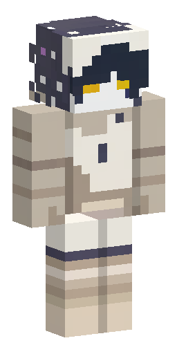 Minecraft skin 64x64 anime mummy character. Ash-black messy long hair. Tired… Скин Майнкрафт: Minecraft skin 64x64 anime mummy character. Ash-black messy long hair. Tired…
