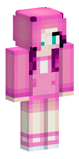 Minecraft skin, 64x64 pixel art, front view, cute girl, . white pale skin, pink hair… Скин Майнкрафт: Minecraft skin, 64x64 pixel art, front view, cute girl, . white pale skin, pink hair…