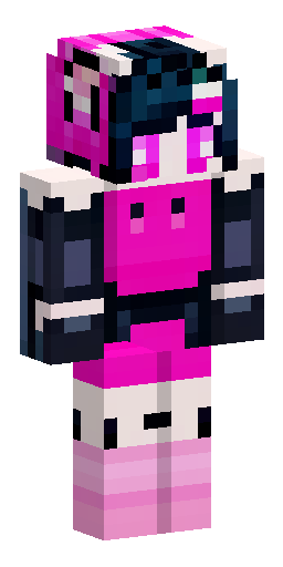 Minecraft skin, 64x64 px, flat, front/back. Anthro catgirl: messy black hair over one… Скин Майнкрафт: Minecraft skin, 64x64 px, flat, front/back. Anthro catgirl: messy black hair over one…