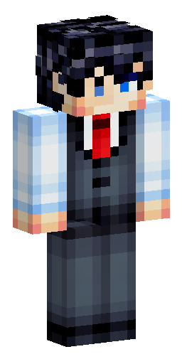 Minecraft skin, a boy with messy black hair and blue eyes, wearing a black formal suit… Скин Майнкрафт: Minecraft skin, a boy with messy black hair and blue eyes, wearing a black formal suit…
